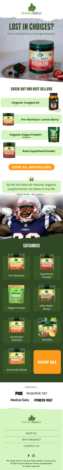 Organic Muscle — Site abandon email